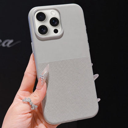 For iPhone 15 Pro Imitation Dot-texture TPU Phone Case - Gray - SYA003421110C