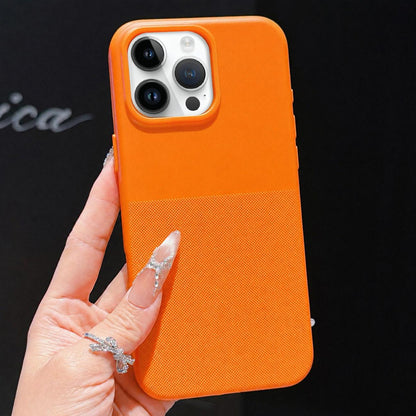 For iPhone 13 Pro Max Imitation Dot-texture TPU Phone Case - Orange - SYA003421117B