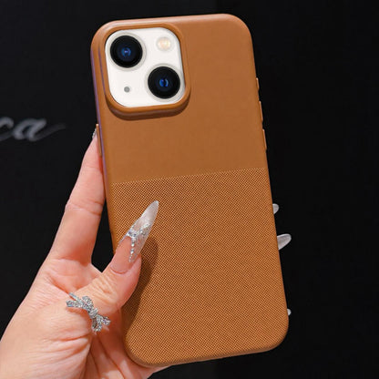 For iPhone 13 Imitation Dot-texture TPU Phone Case - Brown - SYA003421119D