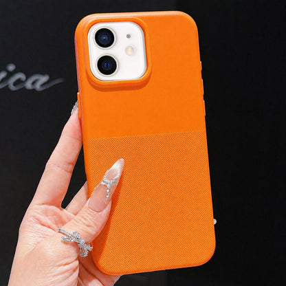For iPhone 12 Imitation Dot-texture TPU Phone Case - Orange - SYA003421120B