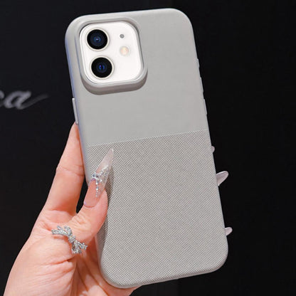 For iPhone 12 Imitation Dot-texture TPU Phone Case - Gray - SYA003421120C