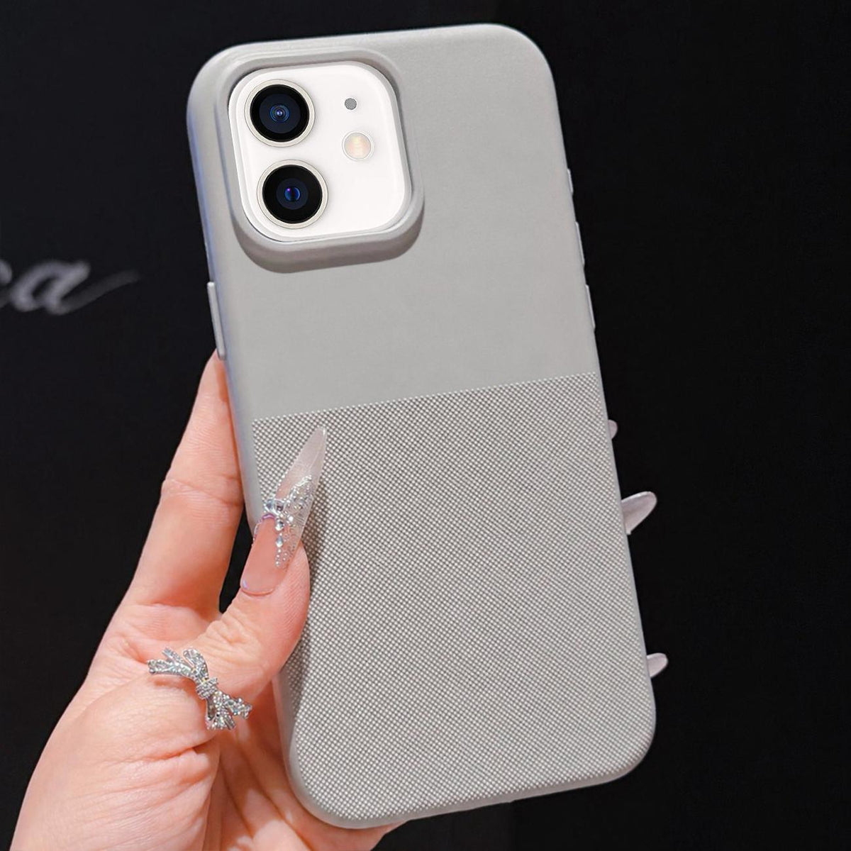 For iPhone 11 Imitation Dot-texture TPU Phone Case - Gray - SYA003421124C