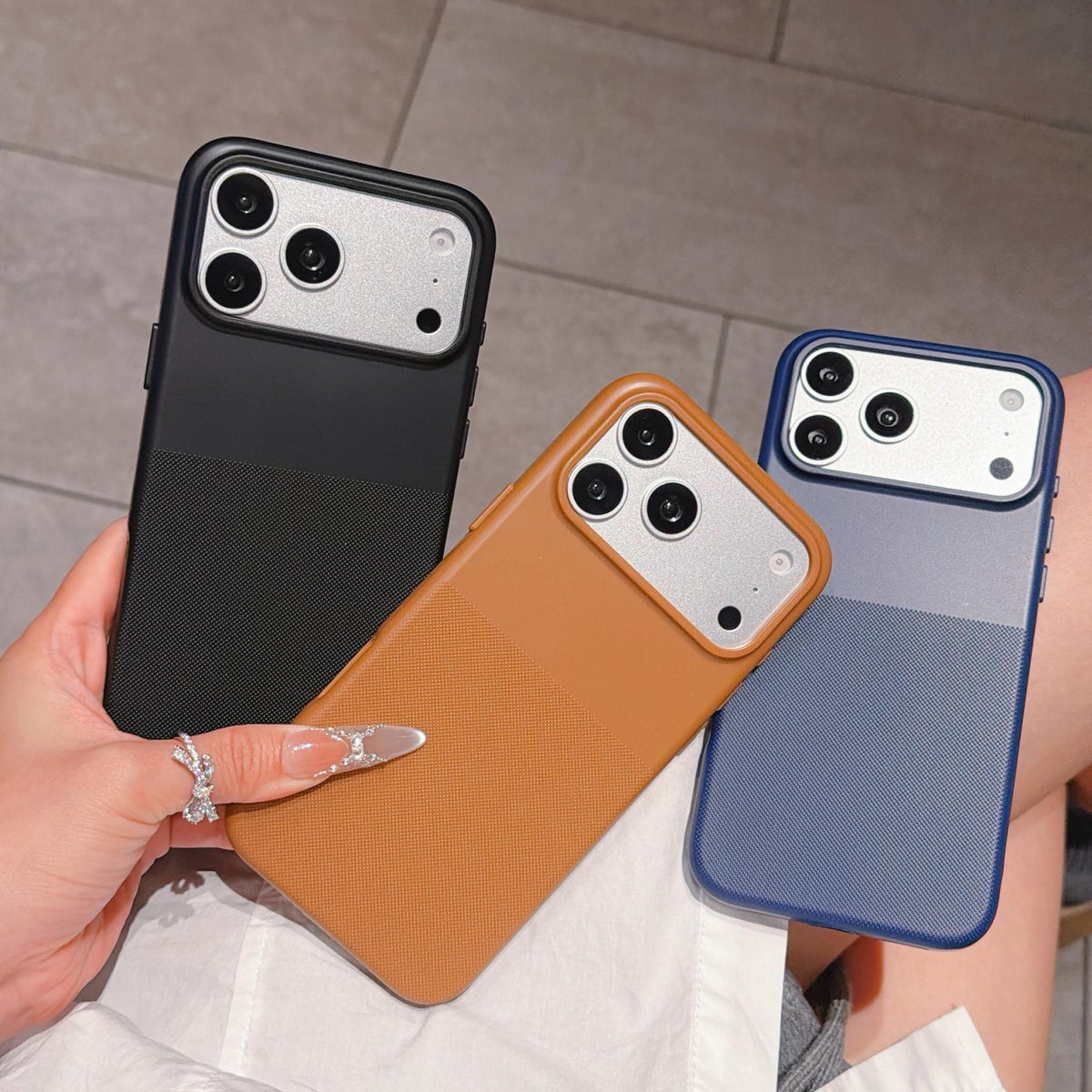 For iPhone 14 Imitation Dot-texture TPU Phone Case - Blue - SYA003421114A