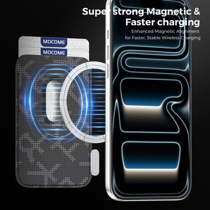 For iPhone 17 Pro Max MOCOME Aramid Fabric Texture Card Bag Magnetic Phone Case - Black - SYA003421201B