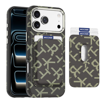 For iPhone 17 Pro Max MOCOME Aramid Fabric Texture Card Bag Magnetic Phone Case - Brown - SYA003421201F