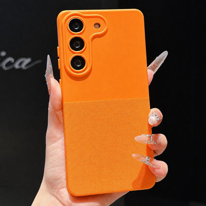 For Galaxy S23 5G Imitation Dot-texture TPU Phone Case - Orange - SYA003421401B