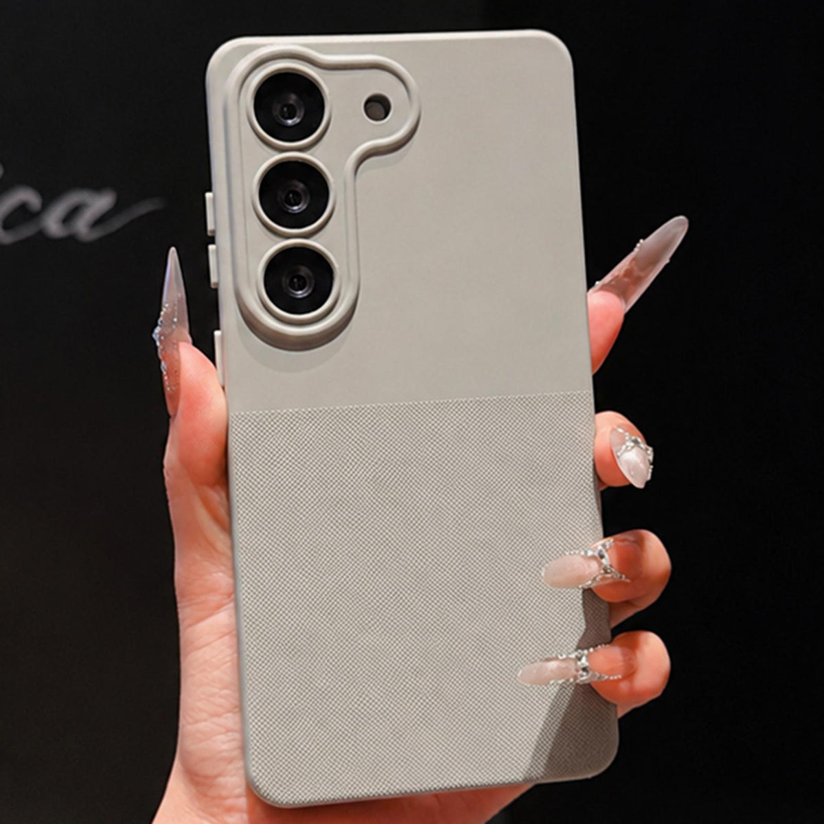 For Galaxy S23 5G Imitation Dot-texture TPU Phone Case - Gray - SYA003421401C