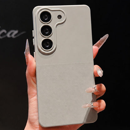 For Galaxy S23 5G Imitation Dot-texture TPU Phone Case - Gray - SYA003421401C