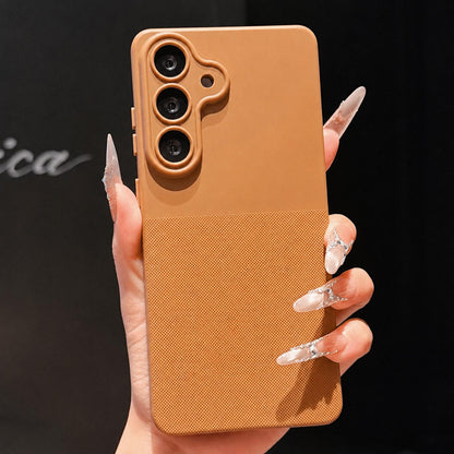For Galaxy S23 FE 5G Imitation Dot-texture TPU Phone Case - Brown - SYA003421402D