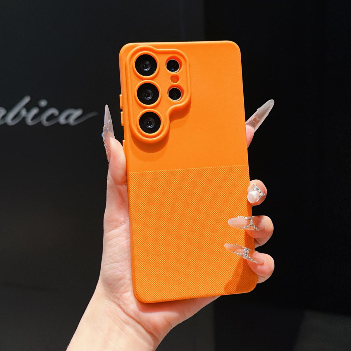 For Galaxy S25 Ultra 5G Imitation Dot-texture TPU Phone Case - Orange - SYA003421411B