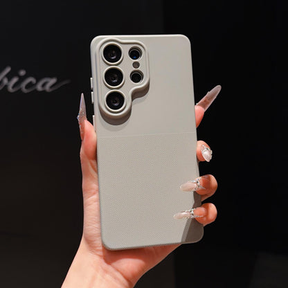 For Galaxy S25 Ultra 5G Imitation Dot-texture TPU Phone Case - Gray - SYA003421411C