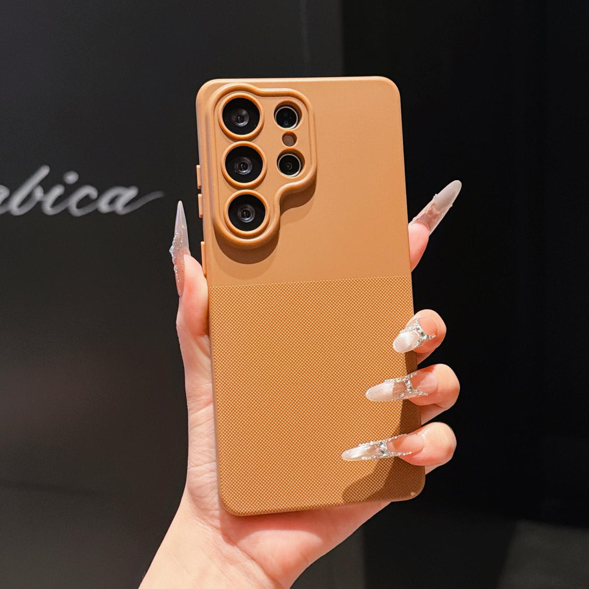 For Galaxy S25 Ultra 5G Imitation Dot-texture TPU Phone Case - Brown - SYA003421411D
