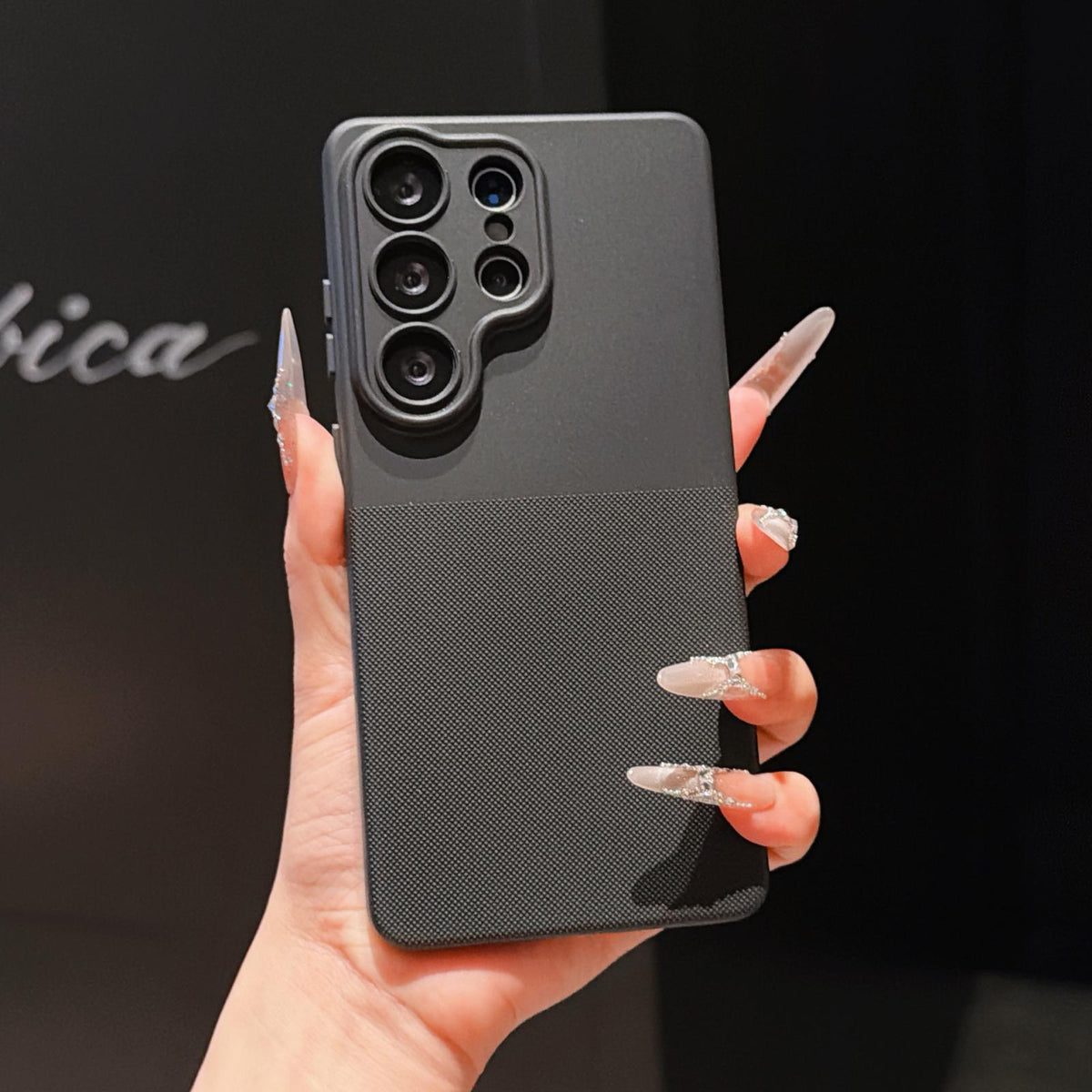 For Galaxy S25 Ultra 5G Imitation Dot-texture TPU Phone Case - Black - SYA003421411E