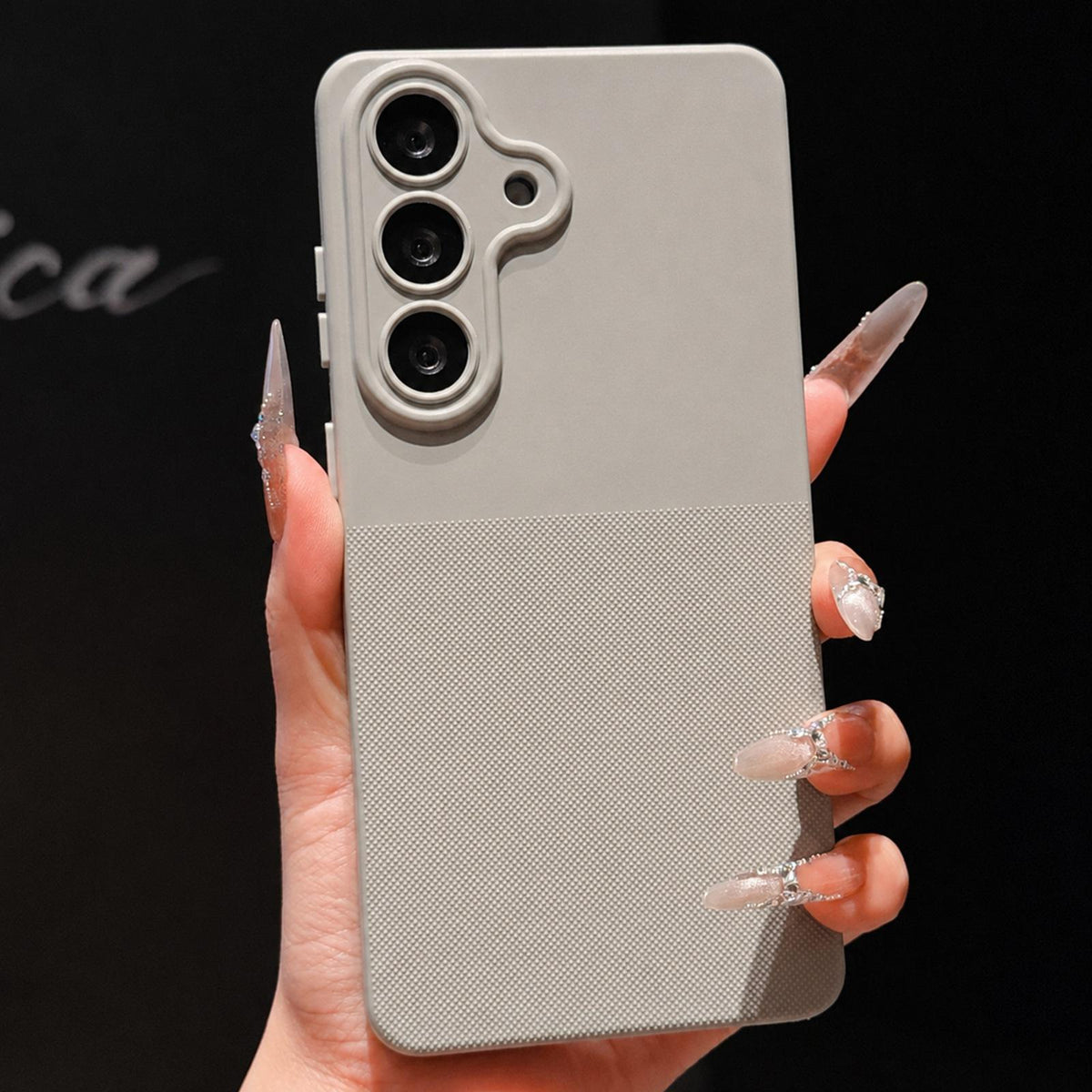For Galaxy A16 4G / 5G Imitation Dot-texture TPU Phone Case - Gray - SYA003421425C