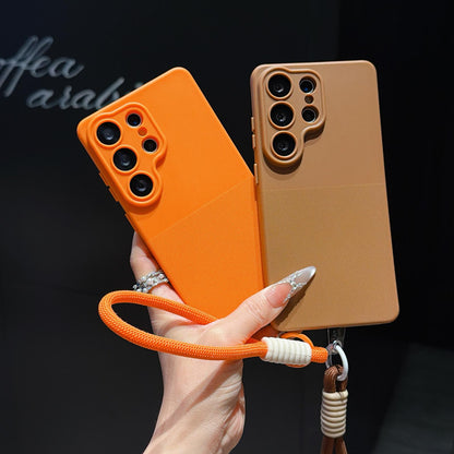 For Galaxy S24 5G Imitation Dot-texture TPU Phone Case with Strap - Blue - SYA003421517A