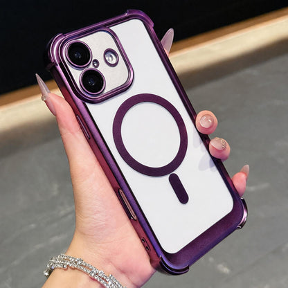For iPhone 17 Electroplated Matte Acrylic Magnetic Phone Case - Purple - SYA003421803F