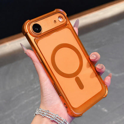 For iPhone Air Electroplated Matte Acrylic Magnetic Phone Case - Orange - SYA003421804B