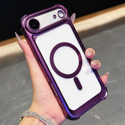 For iPhone Air Electroplated Matte Acrylic Magnetic Phone Case - Purple - SYA003421804F