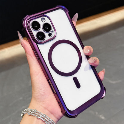 For iPhone 16 Pro Electroplated Matte Acrylic Magnetic Phone Case - Purple - SYA003421806F