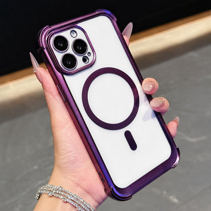 For iPhone 15 Pro Electroplated Matte Acrylic Magnetic Phone Case - Purple - SYA003421810F