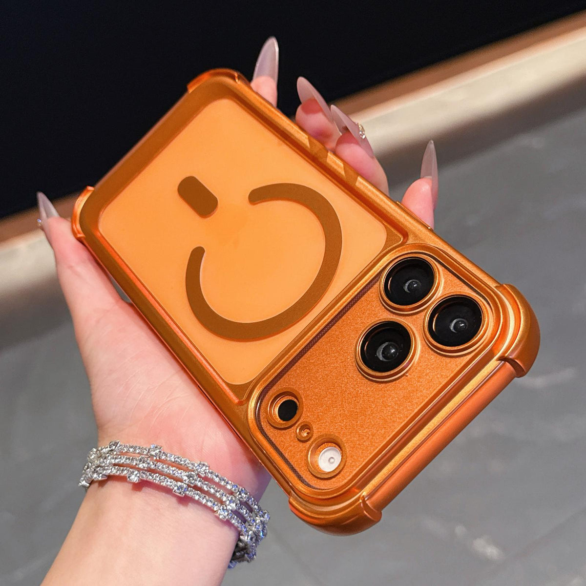 For iPhone 13 Electroplated Matte Acrylic Magnetic Phone Case - Blue - SYA003421819A