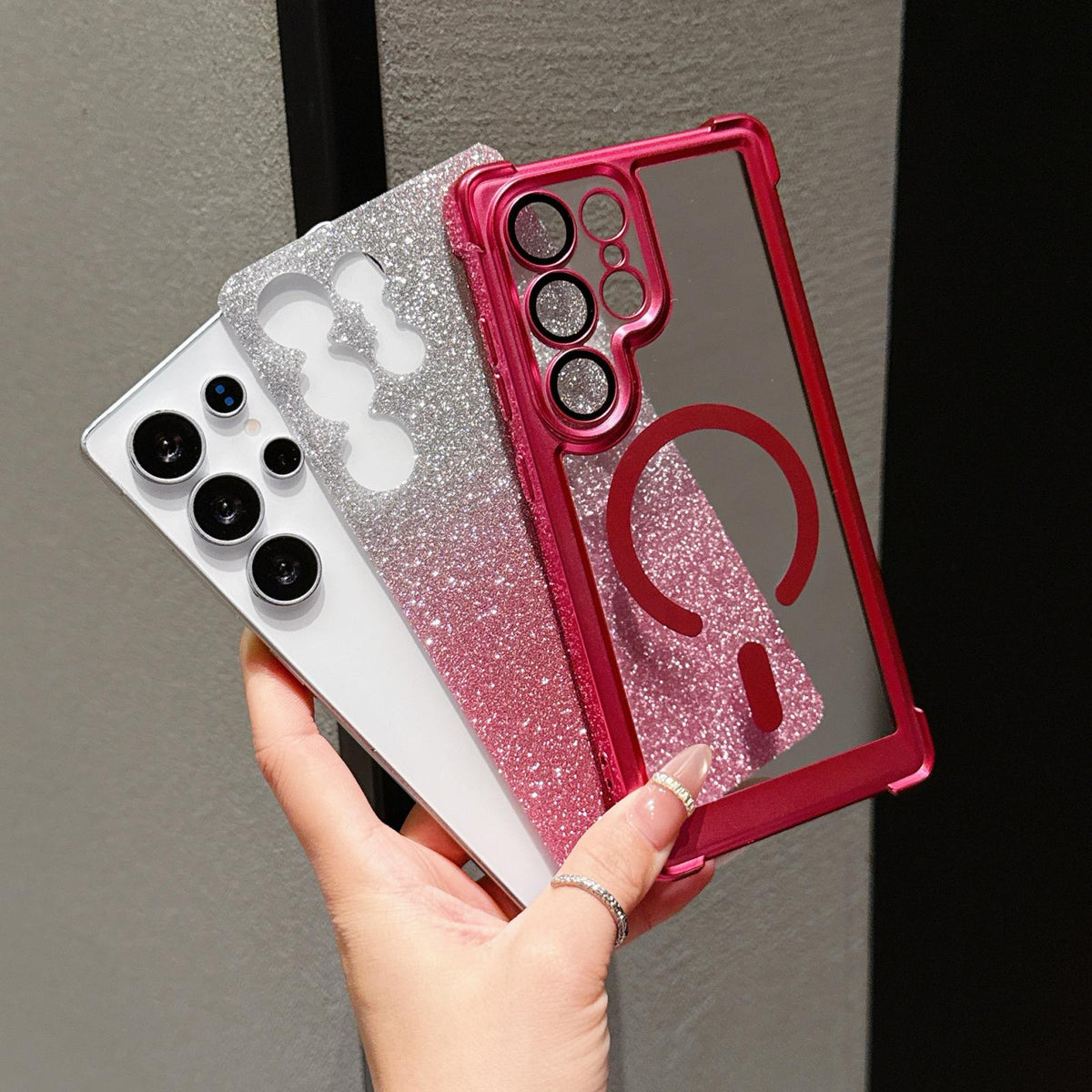 For Galaxy S26+ 5G Electroplated Gradient Glitter Matte Acrylic Magnetic Phone Case - Blue - SYA003423401A