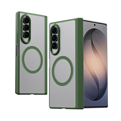 For Galaxy Z Fold4 Star Hinge Frame-integrated Film Magnetic Phone Case - Green - SYA003425602D
