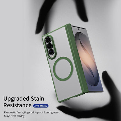 For Galaxy Z Fold4 Star Hinge Frame-integrated Film Magnetic Phone Case - Green - SYA003425602D