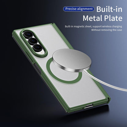 For Galaxy Z Fold4 Star Hinge Frame-integrated Film Magnetic Phone Case - Green - SYA003425602D