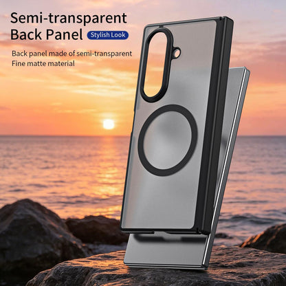 For Galaxy Z Fold7 5G Star Hinge Frame-integrated Film Magnetic Phone Case - Black - SYA003425605A