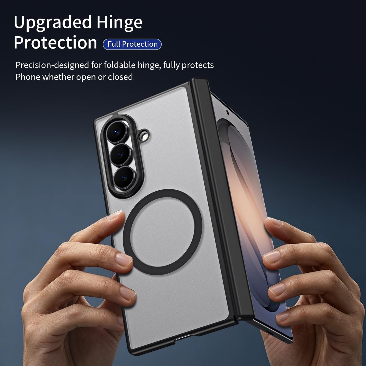 For Galaxy Z Fold7 5G Star Hinge Frame-integrated Film Magnetic Phone Case - Black - SYA003425605A
