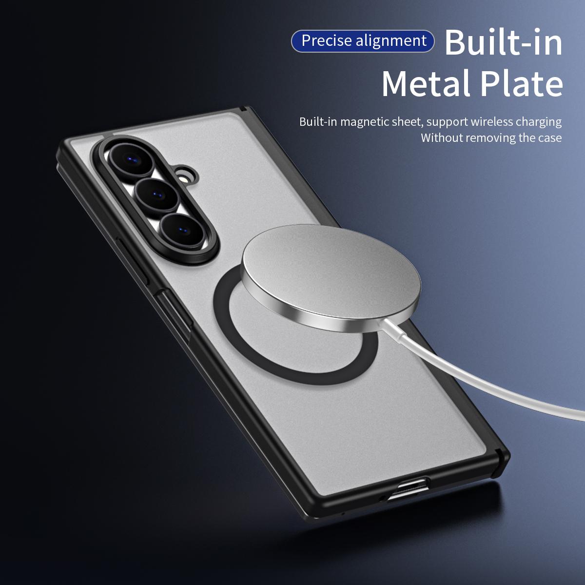 For Galaxy Z Fold7 5G Star Hinge Frame-integrated Film Magnetic Phone Case - Black - SYA003425605A