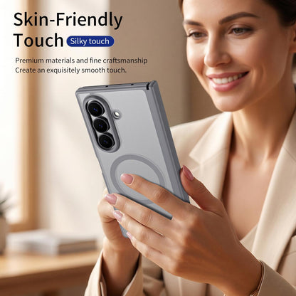 For Galaxy Z Fold7 5G Star Hinge Frame-integrated Film Magnetic Phone Case - Grey - SYA003425605B