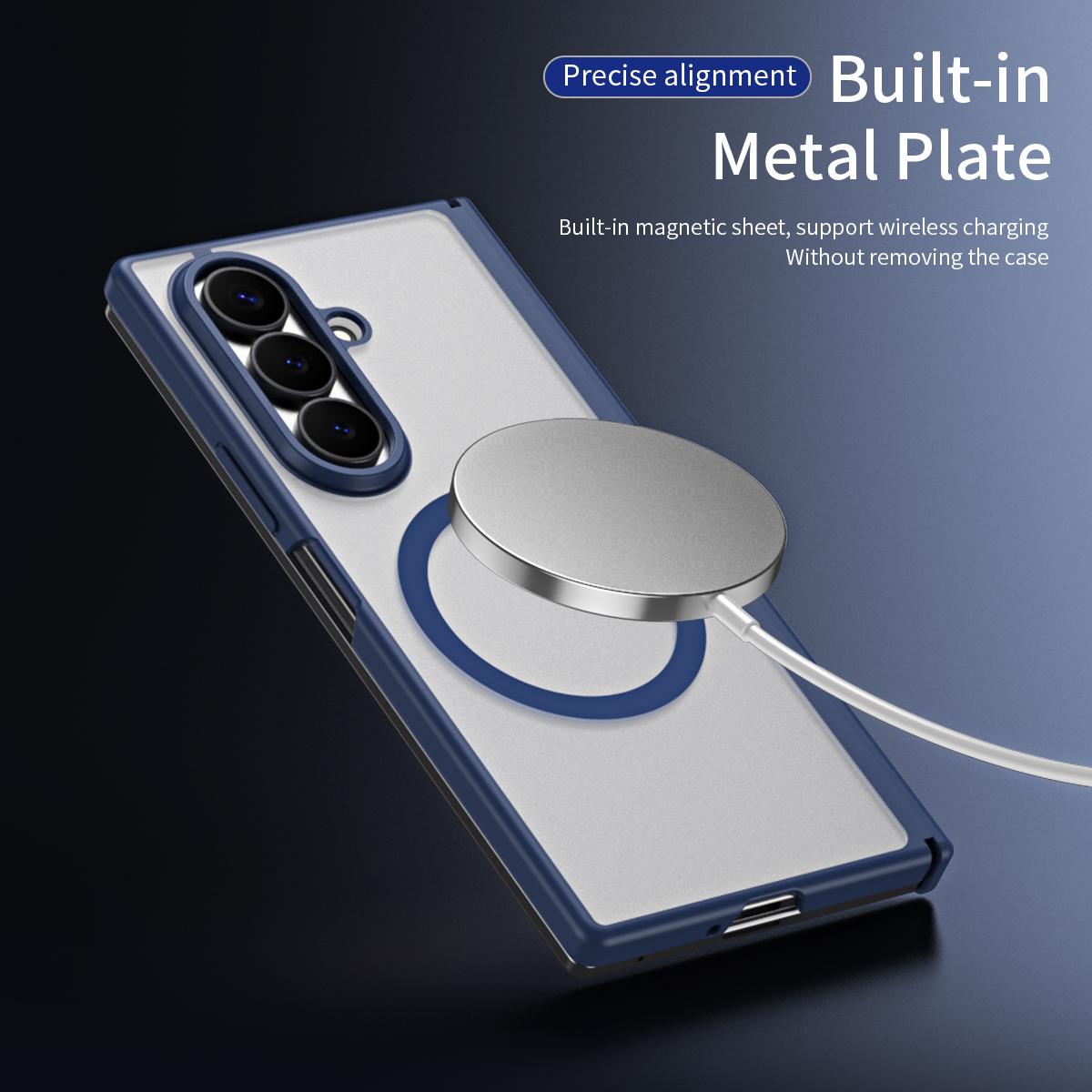 For Galaxy Z Fold7 5G Star Hinge Frame-integrated Film Magnetic Phone Case - Blue - SYA003425605C