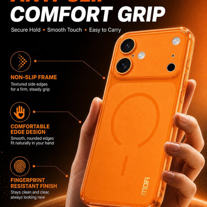 For iPhone 18 MOFI Minimal Series Frosted Semi-Transparen TPU Phone Case with Lens Film - Gray - SYA003426007C