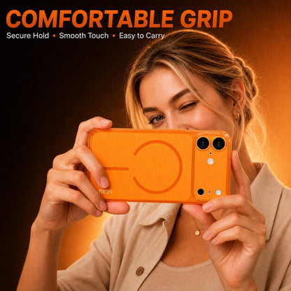 For iPhone 18 MOFI Minimal Series Frosted Semi-Transparen TPU Phone Case with Lens Film - Orange - SYA003426007D