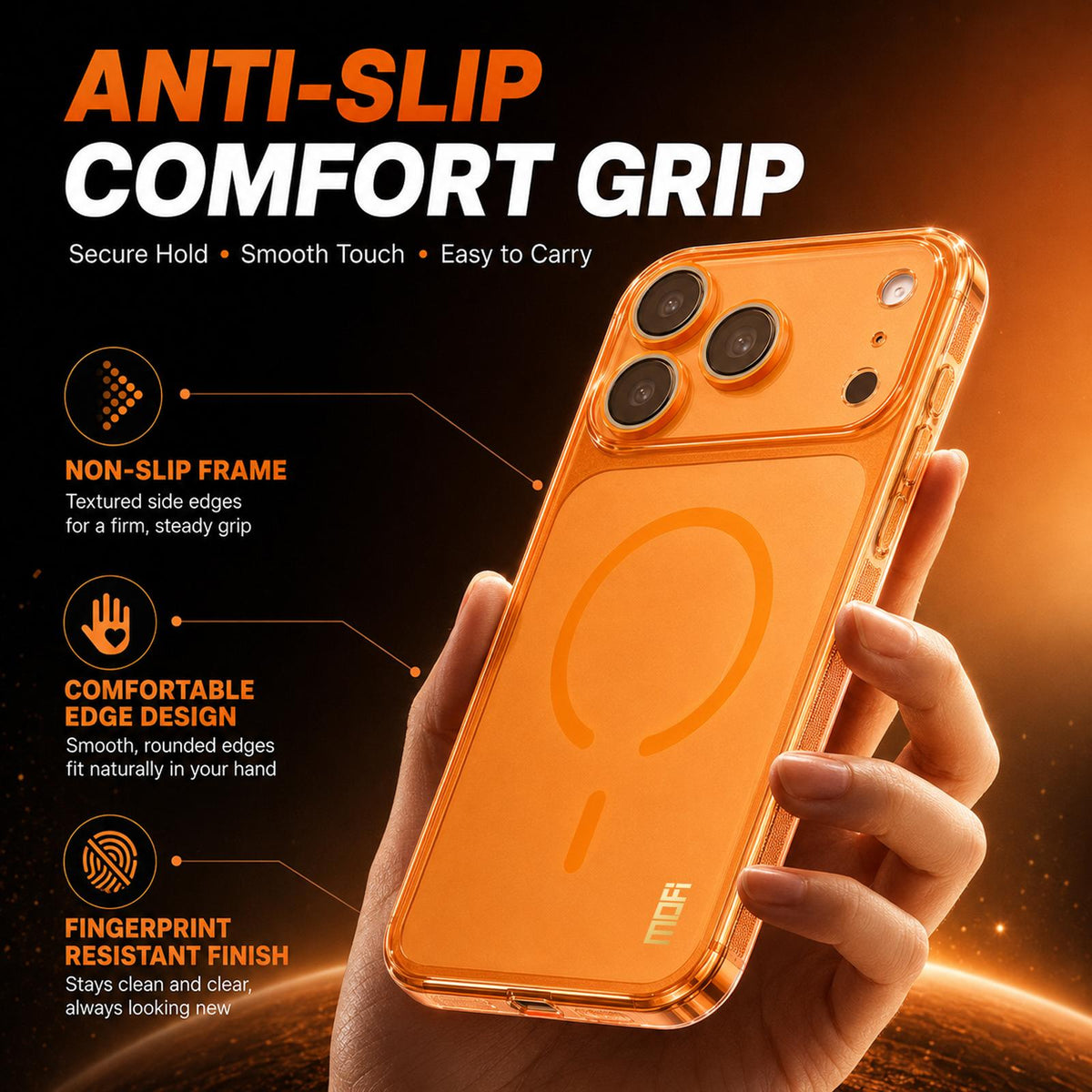 For iPhone 18 Pro MOFI Minimal Series Frosted Semi-Transparen TPU Phone Case with Lens Film - Black - SYA003426008A