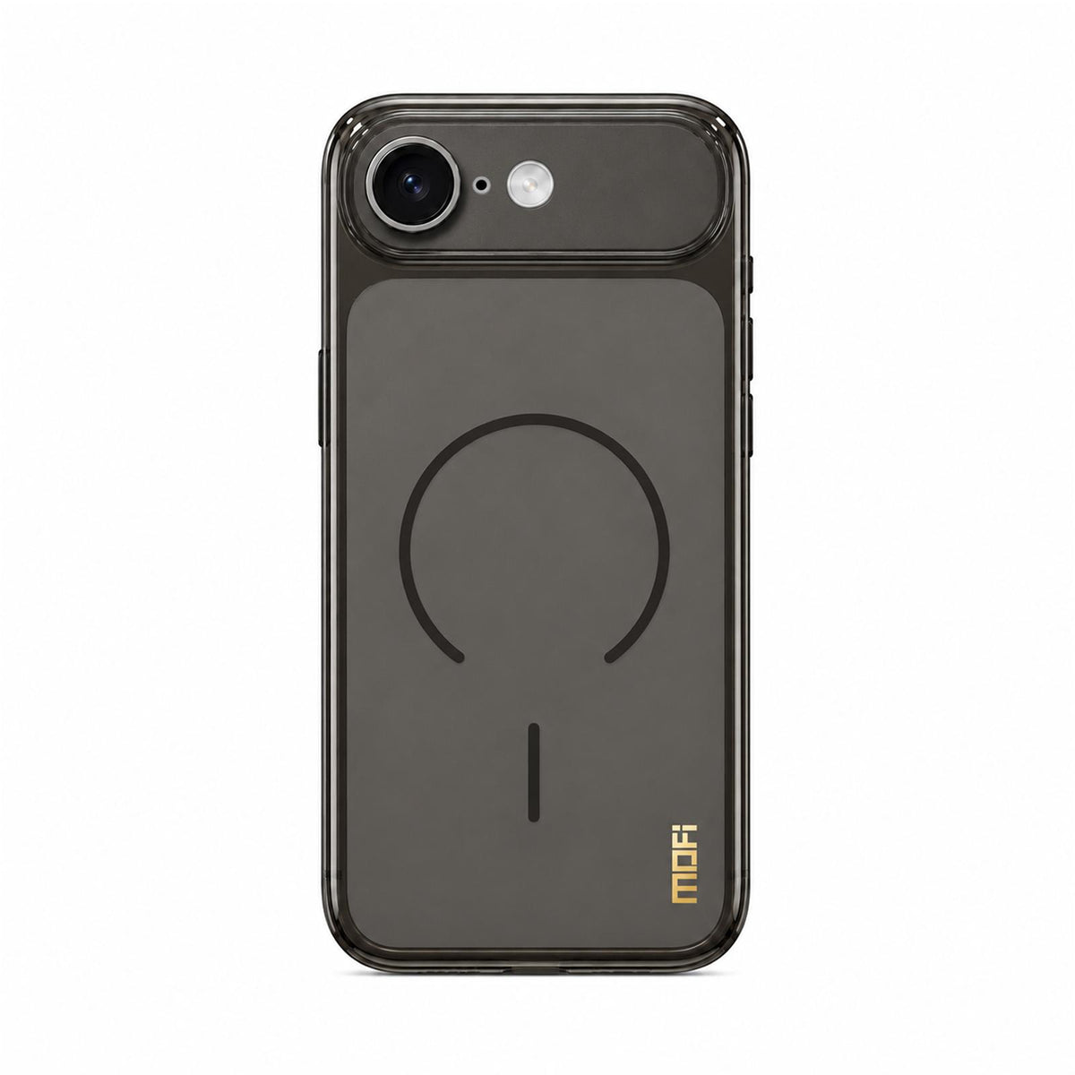 For iPhone 16e / 17e MOFI Minimal Series Frosted Semi-Transparen TPU Phone Case with Lens Film - Black - SYA003426012A
