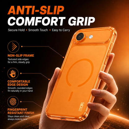 For iPhone 16e / 17e MOFI Minimal Series Frosted Semi-Transparen TPU Phone Case with Lens Film - Gray - SYA003426012C