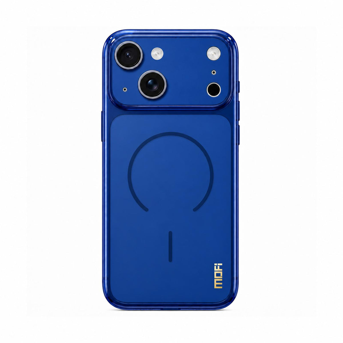 For iPhone 15 MOFI Minimal Series Frosted Semi-Transparen TPU Phone Case with Lens Film - Blue - SYA003426014B