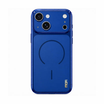 For iPhone 15 MOFI Minimal Series Frosted Semi-Transparen TPU Phone Case with Lens Film - Blue - SYA003426014B
