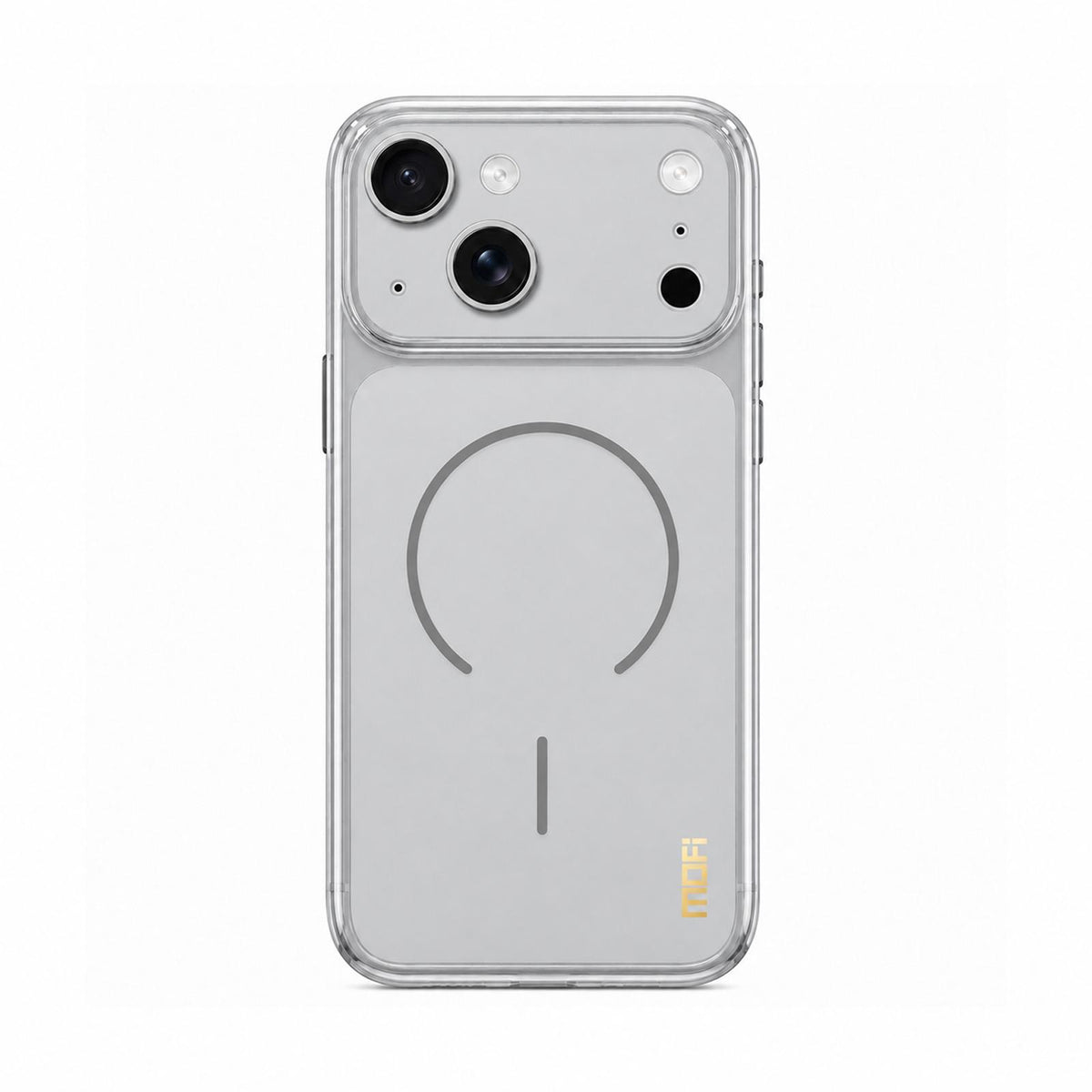 For iPhone 15 MOFI Minimal Series Frosted Semi-Transparen TPU Phone Case with Lens Film - Gray - SYA003426014C