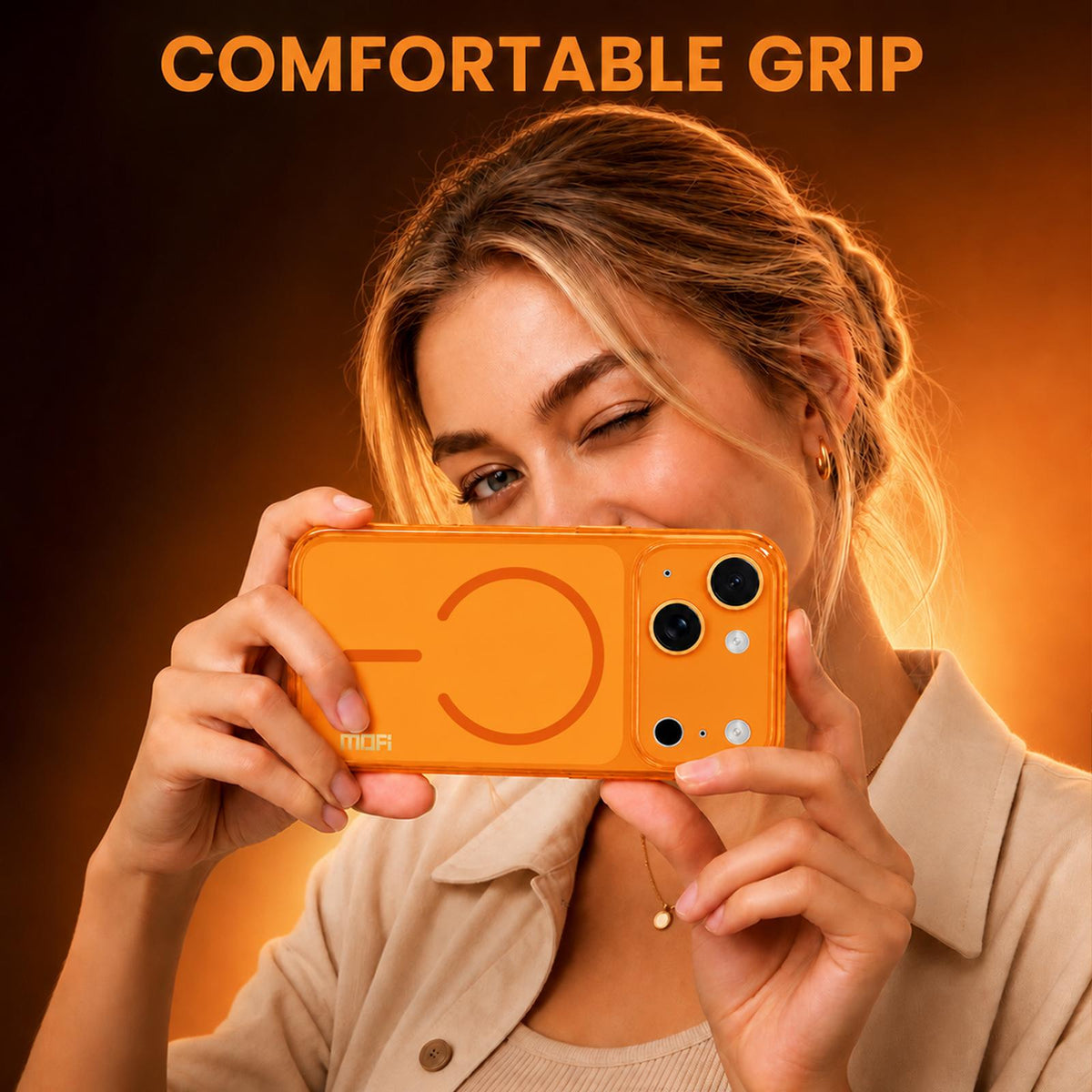 For iPhone 15 MOFI Minimal Series Frosted Semi-Transparen TPU Phone Case with Lens Film - white - SYA003426014F