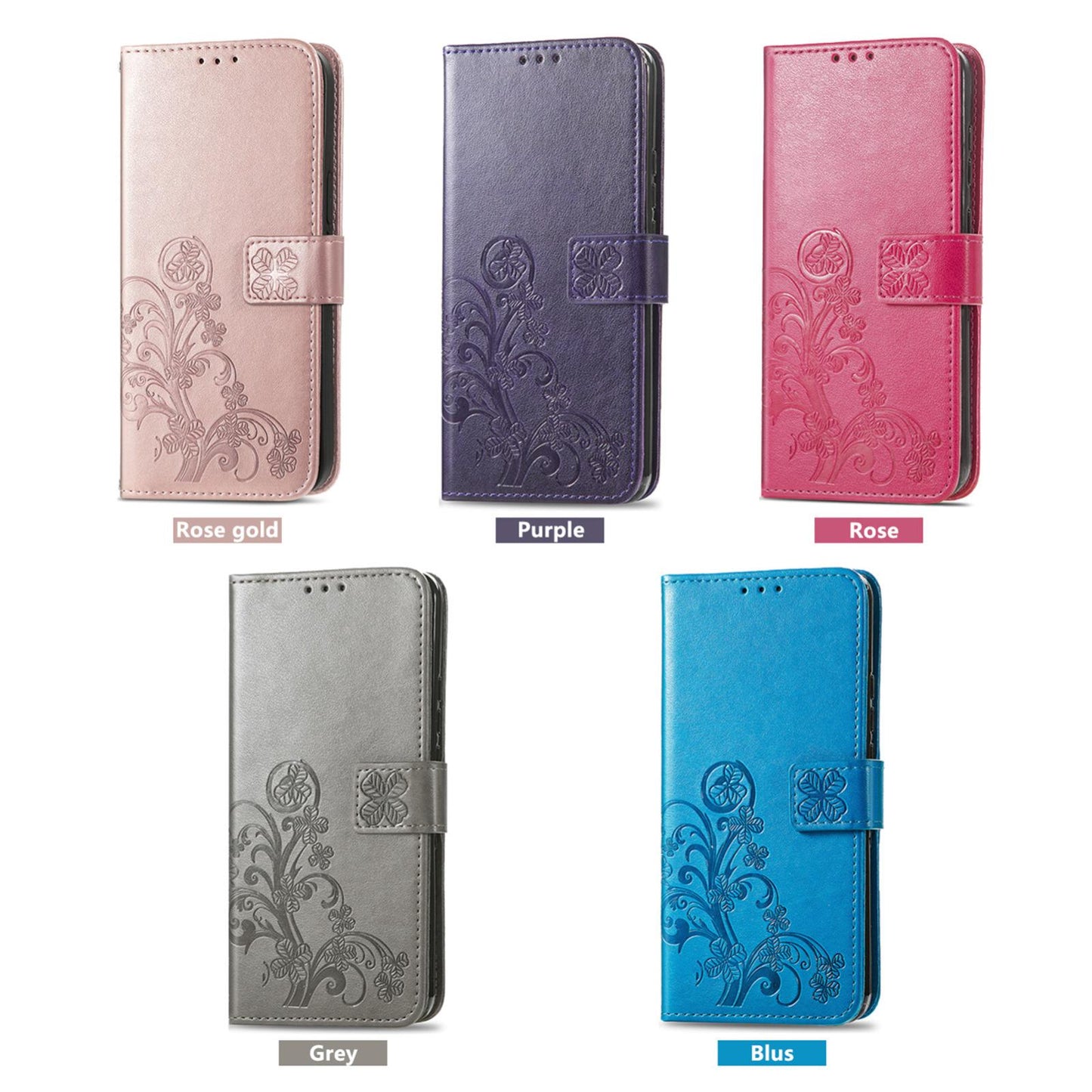 For Honor Play 80 Plus 5G Four-leaf Clasp Embossed Buckle Leather Phone Case(Rose Gold)