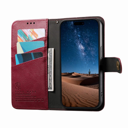 For Honor Play 80 Plus 5G Splicing Zipper Wallet Vegan Leather Phone Case with Strap(Red)