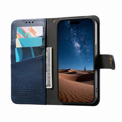 For Honor Play 80 Plus 5G Splicing Zipper Wallet Vegan Leather Phone Case with Strap(Blue)