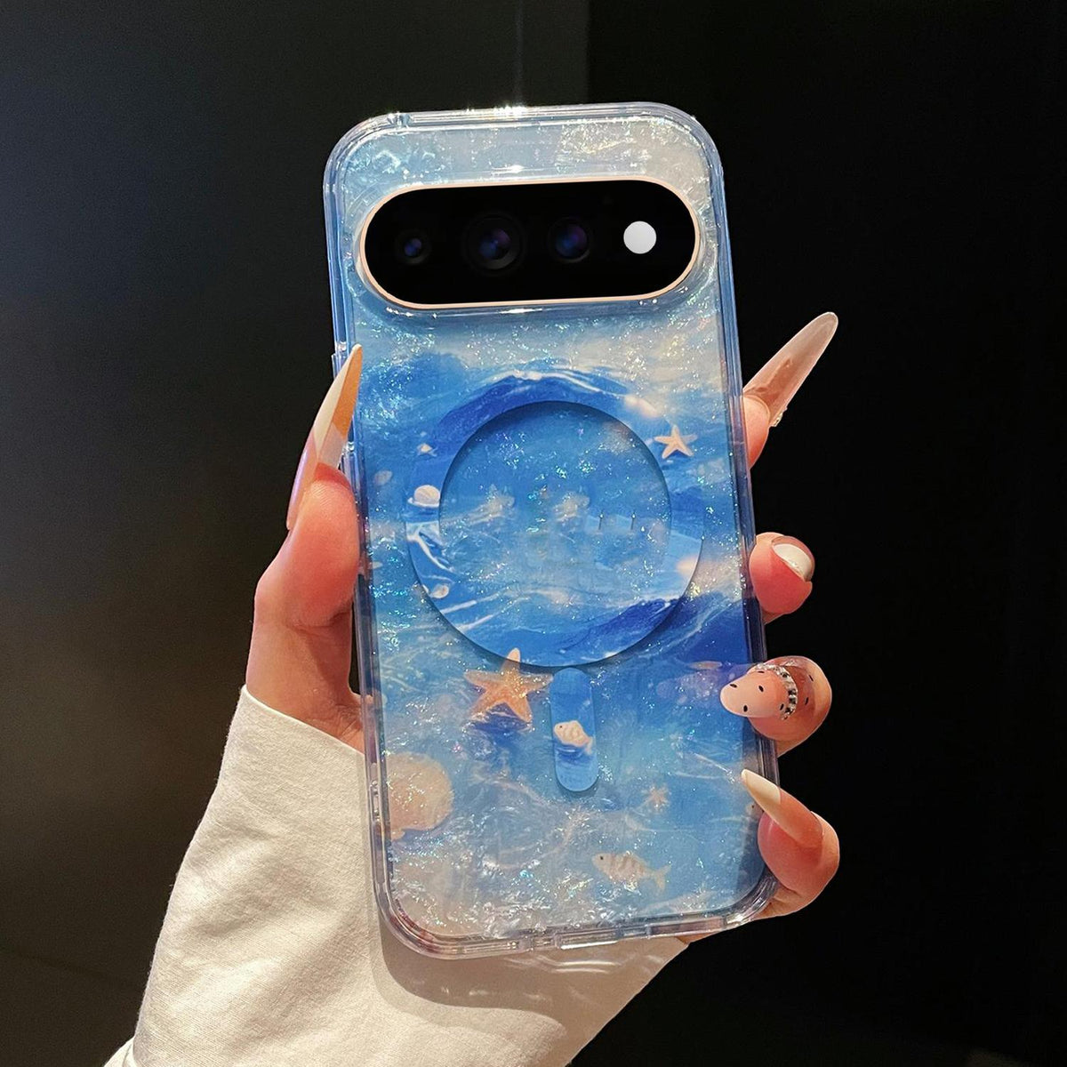 For Google Pixel 11 / 11 Pro Dreamy Ocean Gradient Magnetic Phone Case - Starlight Blue - SYA003434901B
