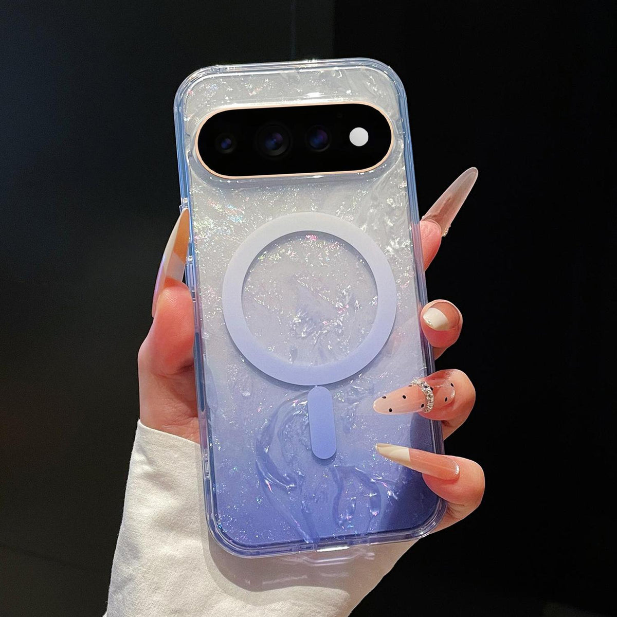 For Google Pixel 11 Pro XL Dreamy Ocean Gradient Magnetic Phone Case - Aurora Purple - SYA003434902D
