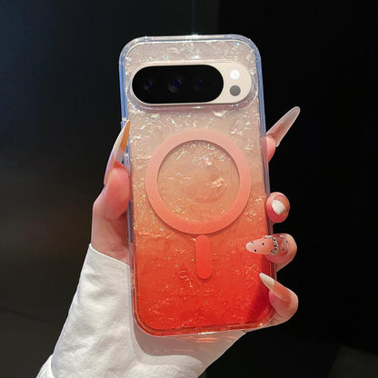 For Google Pixel 10 / 10 Pro Dreamy Ocean Gradient Magnetic Phone Case - Sunset Orange - SYA003434903A