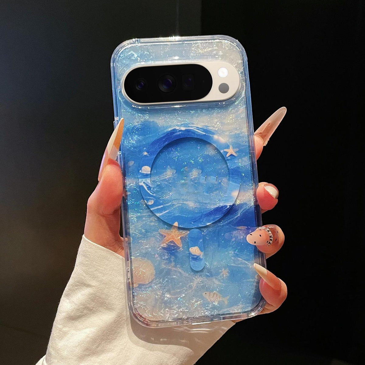 For Google Pixel 10 / 10 Pro Dreamy Ocean Gradient Magnetic Phone Case - Starlight Blue - SYA003434903B